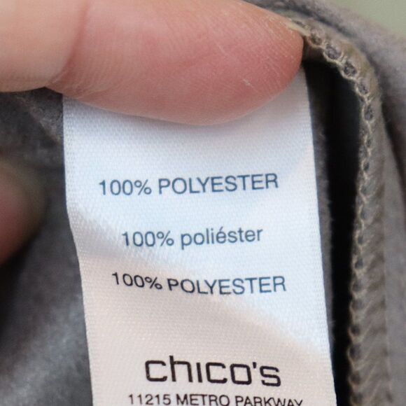 Chico's Faux Suede Open Front Mid Length Jacket 3 - Picture 7 of 7